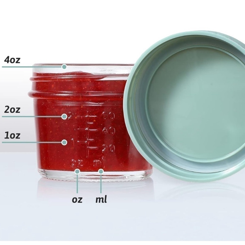 Set of 4 Glass Baby Food Storage Containers